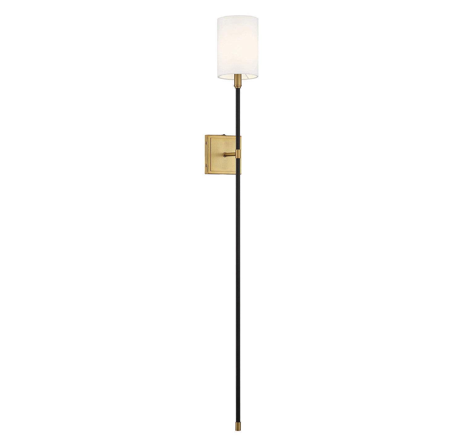 Meridian M90069BNB One Light Wall Sconce in Black with Natural Brass Accents