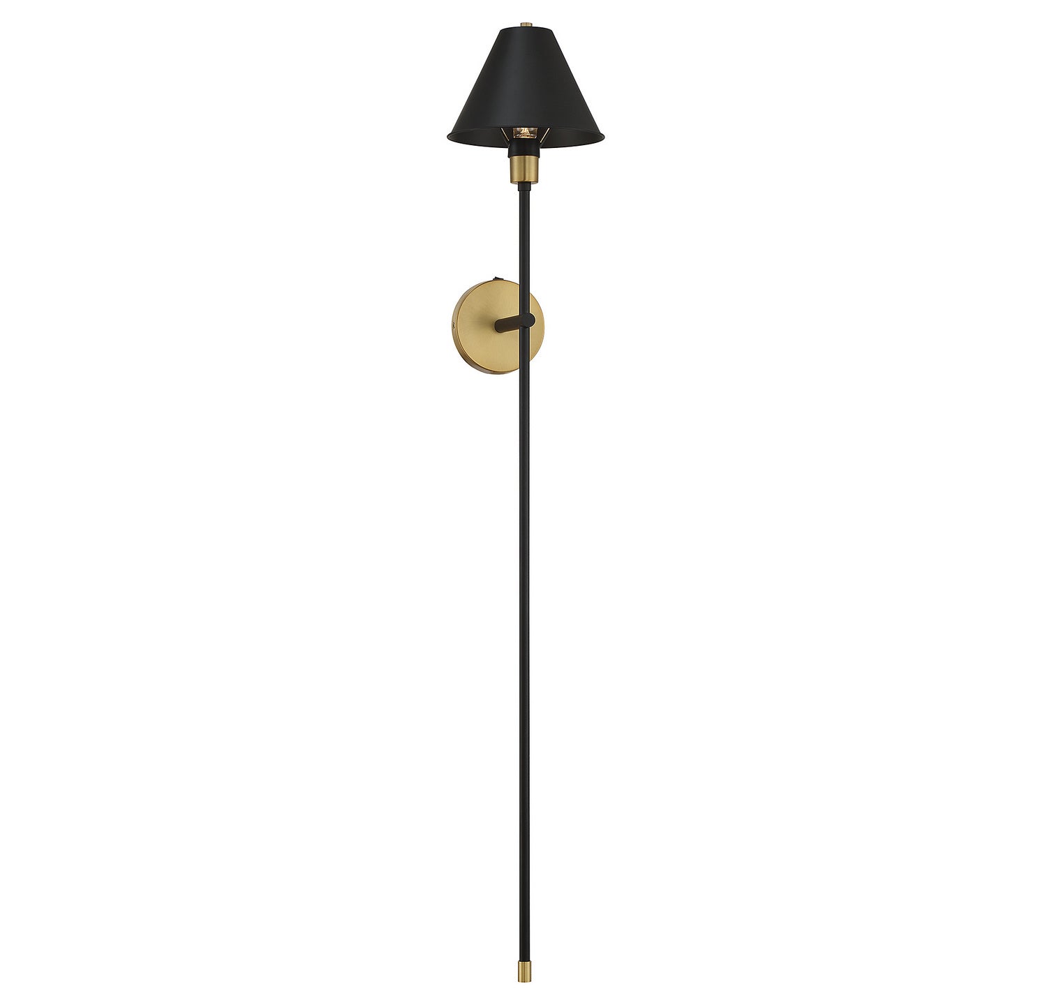 Meridian M90070BNB One Light Wall Sconce in Black with Natural Brass Accents
