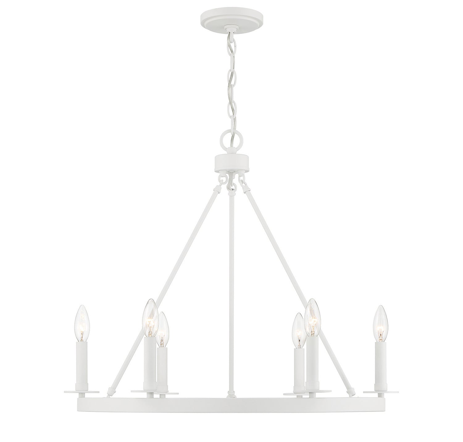 Meridian M10093BQW Six Light Chandelier in Bisque White