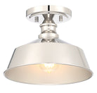Meridian M60068PN One Light Semi-Flush Mount in Polished Nickel
