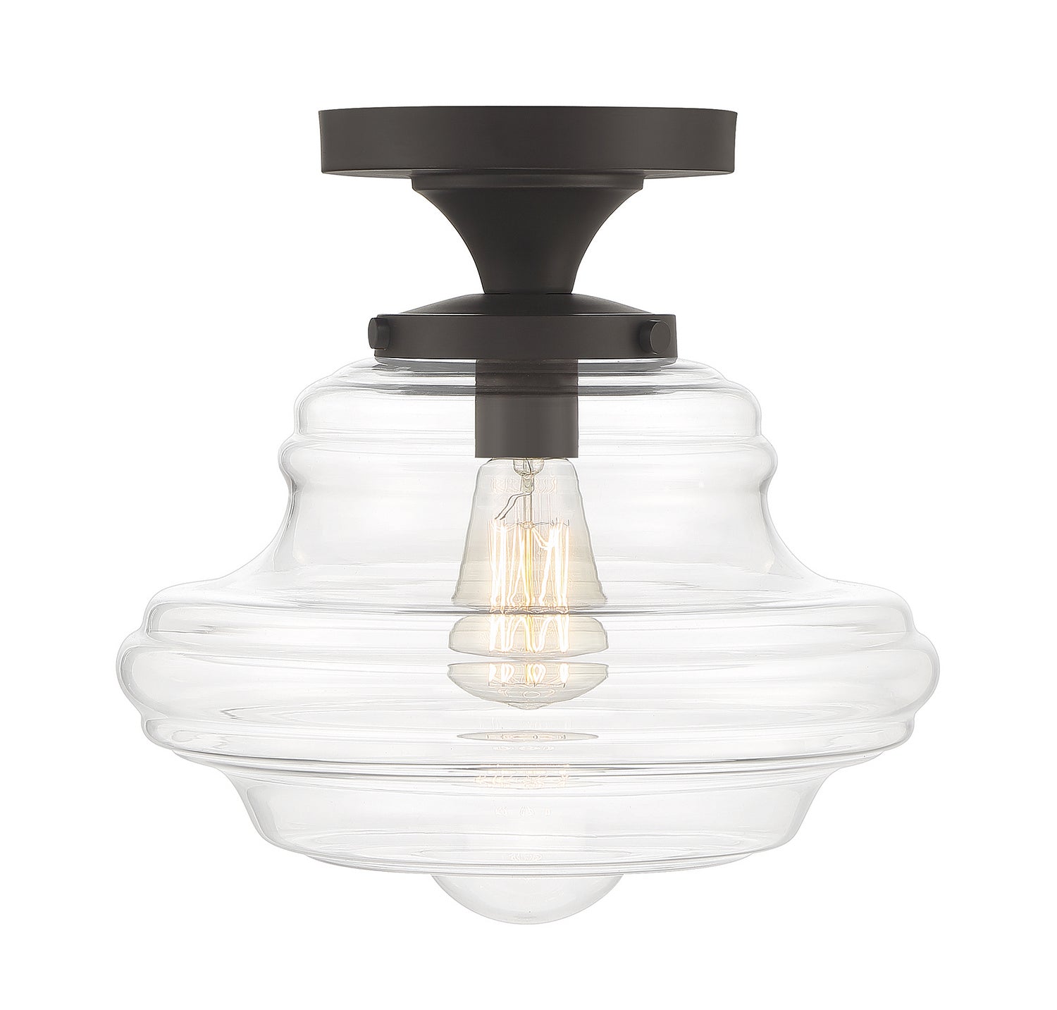 Meridian M60069ORB One Light Semi-Flush Mount in Oil Rubbed Bronze