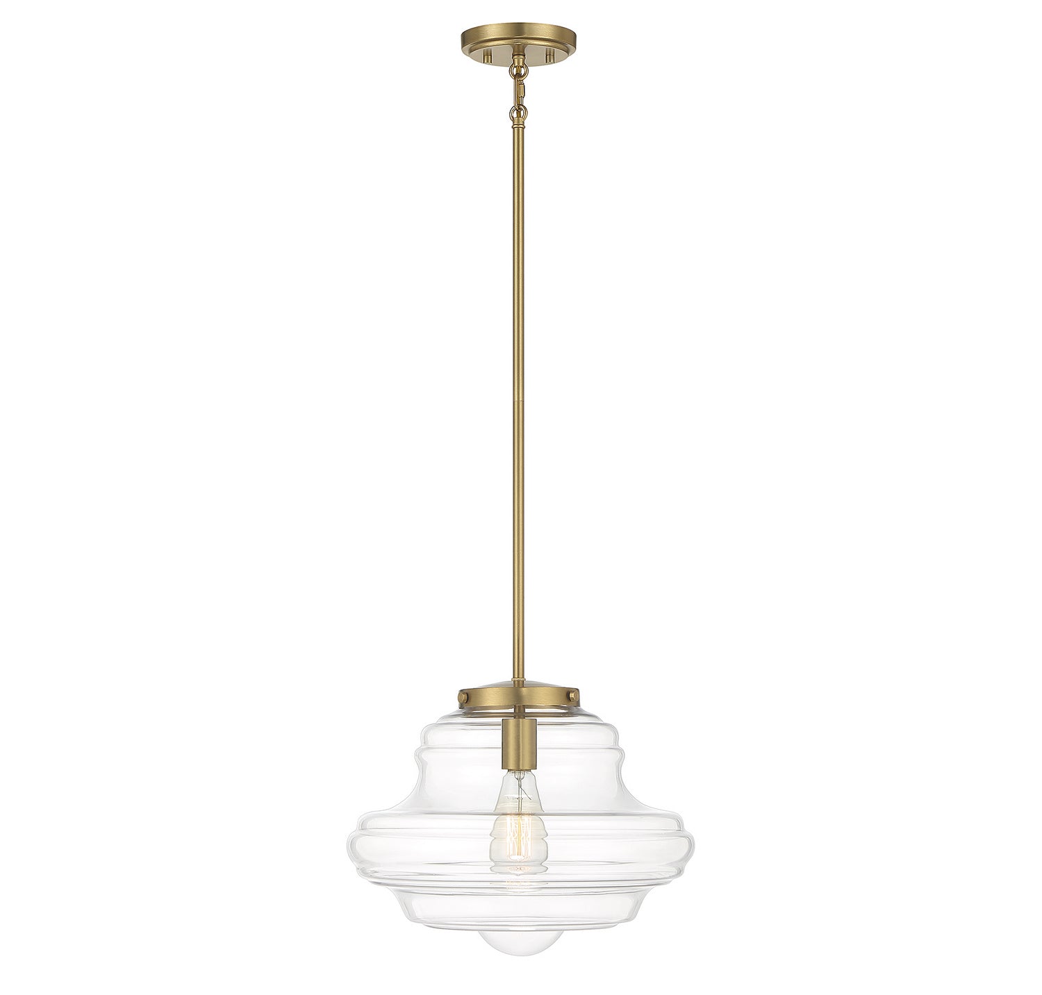 Meridian M7022NB One Light Pendant in Natural Brass
