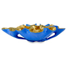 Currey and Company - 1200-0622 - Bowl - Wrapped Lotus Leaf - Blue/Polished Gold