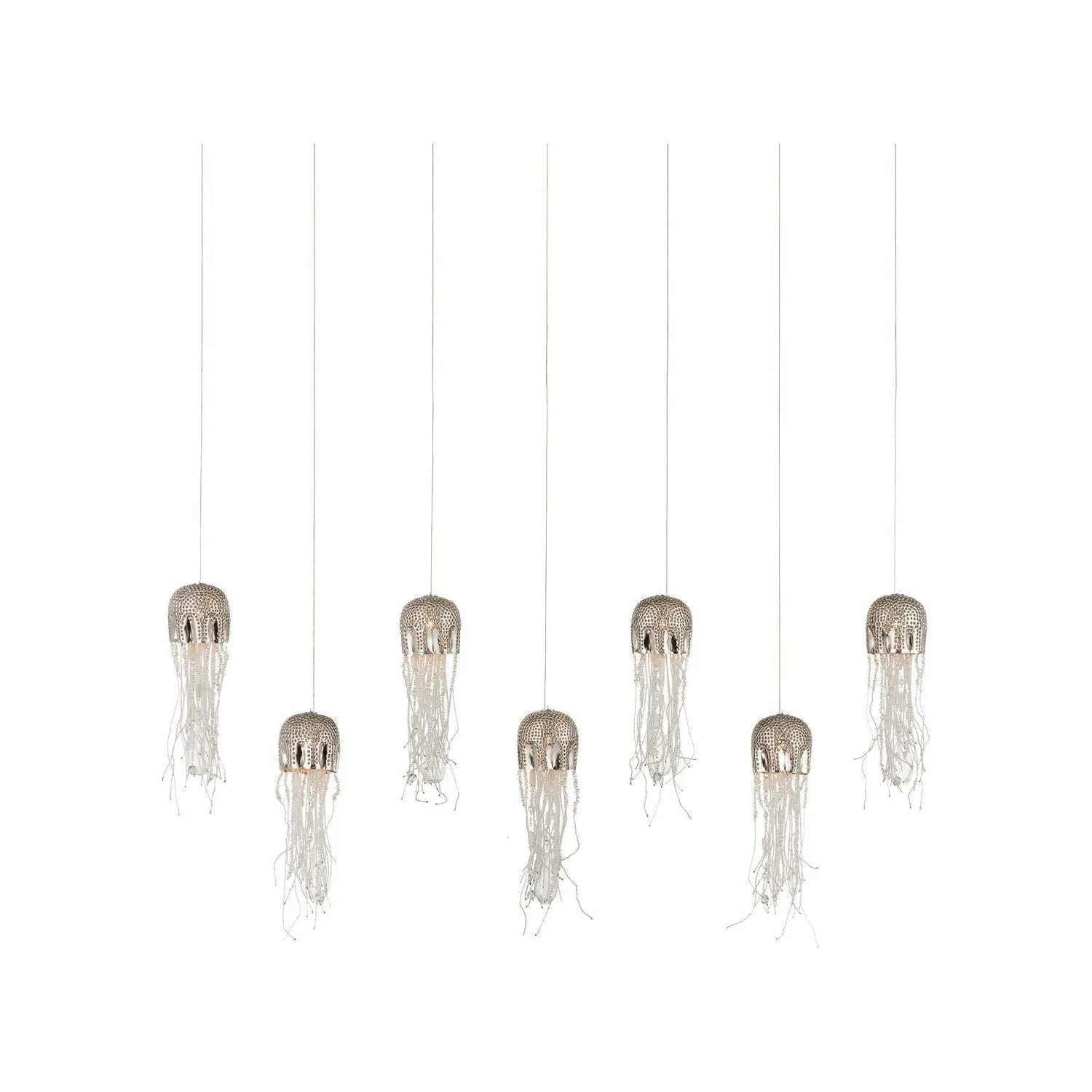 Currey and Company - 9000-1071 - Seven Light Pendant - Medusa - Nickel
