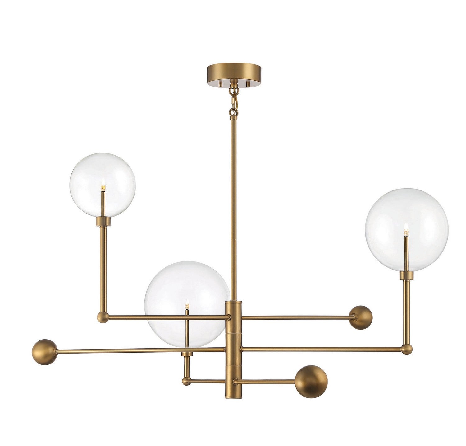Meridian M100100NB LED Chandelier in Natural Brass