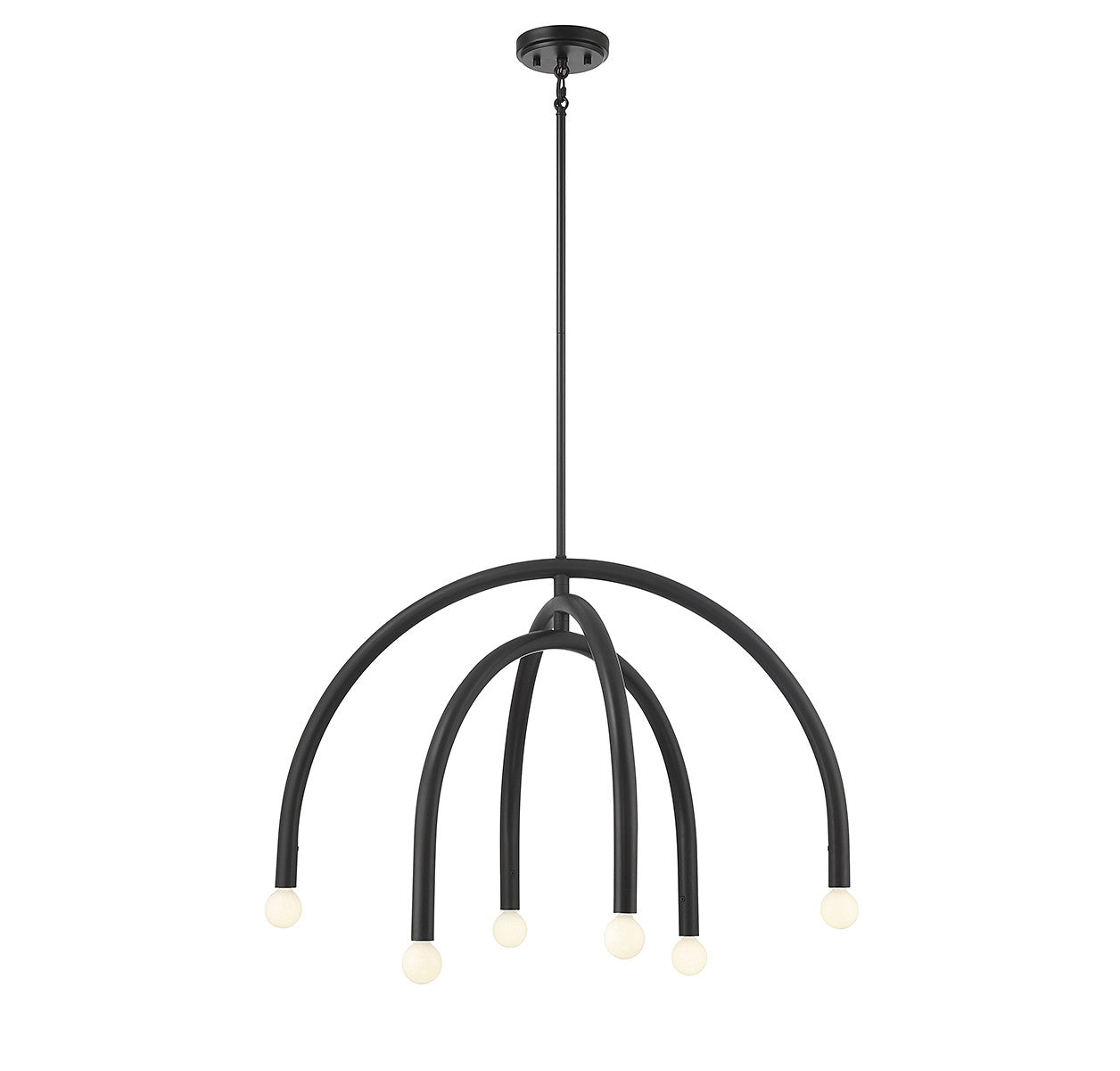 Meridian M100115MBK Six Light Chandelier in Matte Black