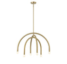 Meridian M100115NB Six Light Chandelier in Natural Brass