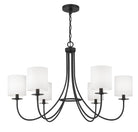 Meridian M100117MBK Six Light Chandelier in Matte Black