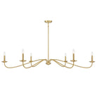 Meridian M100119NB Six Light Chandelier in Natural Brass