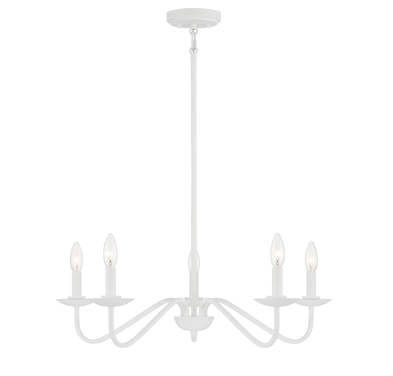 Meridian M100120BQW Five Light Chandelier in Bisque White