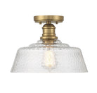 Meridian M60070NB One Light Semi-Flush Mount in Natural Brass