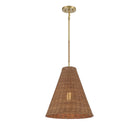 Meridian M7036NRNB One Light Pendant in Natural Brass