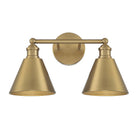 Meridian M80063NB Two Light Bathroom Vanity Light in Natural Brass