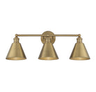 Meridian M80064NB Three Light Bathroom Vanity Light in Natural Brass