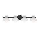 Meridian M80076MBK Four Light Bathroom Vanity in Matte Black