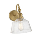 Meridian M90092NB One Light Wall Sconce in Natural Brass