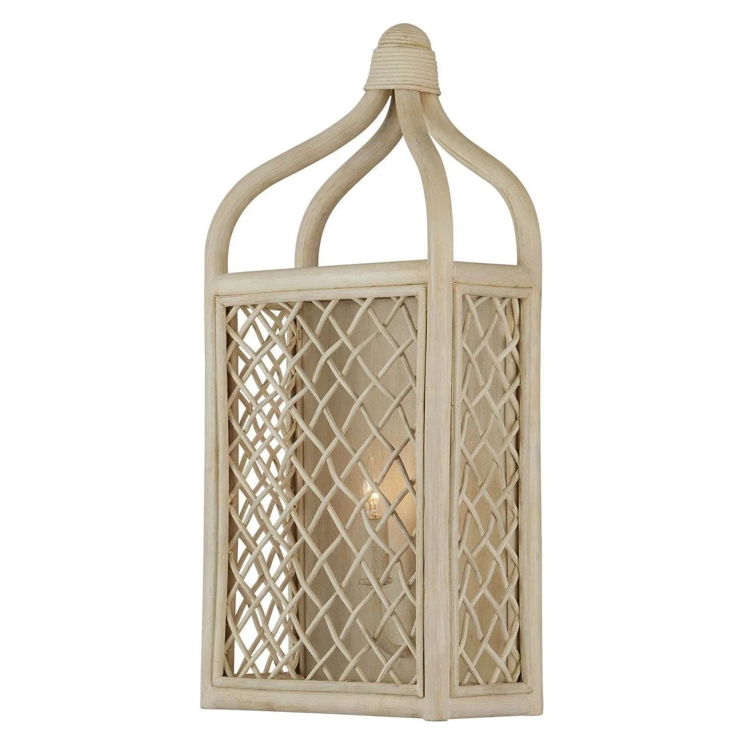 Currey and Company - 5000-0233 - One Light Wall Sconce - Wanstead - Bleached Natural/Antique Pearl