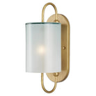 Currey and Company - 5800-0024 - One Light Wall Sconce - Glacier - Brass/Frosted White