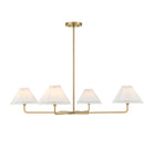 Meridian M100121NB Four Light Chandelier in Natural Brass