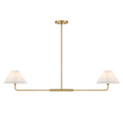 Meridian M100122NB Two Light Linear Chandelier in Natural Brass