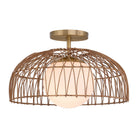 Meridian M7043NB One Light Convertible Pendant or Semi-Flush in Natural Brass