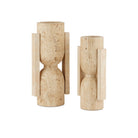 Currey and Company 1200-0815 Stone Vase Face to Face Set of 2 in Natural