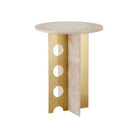 Currey and Company - 4000-0186 - Accent Table - Selene - Natural/Polished Brass