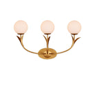 Currey and Company - 5000-0261 - Three Light Wall Sconce - Rossville Collection - Contemporary Gold Leaf/Sugar White/Frosted White