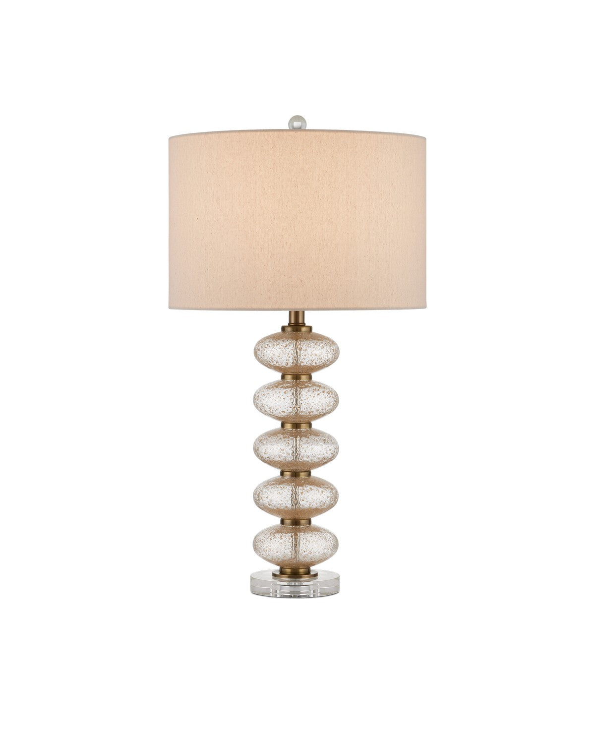 Currey and Company 6000-0945 Zebulon Table Lamp in Clear with Gold Speckles/Contemporary Gold Leaf