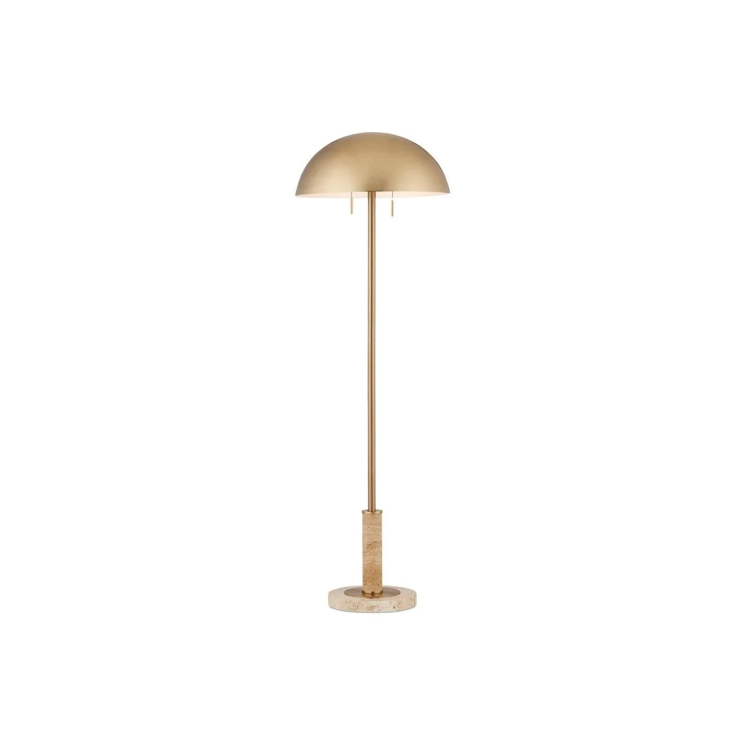 Currey and Company - 8000-0151 - Two Light Floor Lamp - Miles - Brass/Natural
