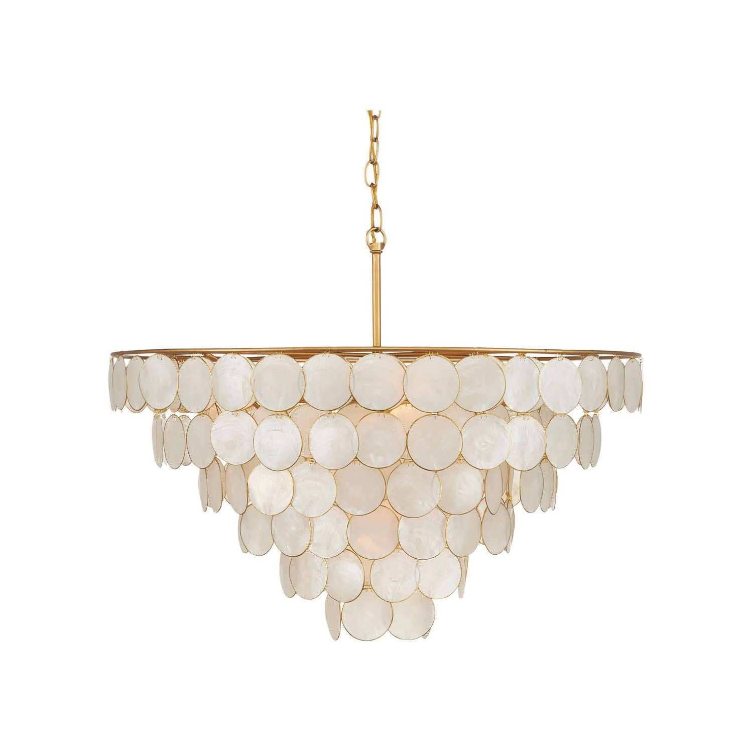 Currey and Company - 9000-1098 - Five Light Semi-Flush Mount - Bon Vivant - Natural/Contemporary Gold