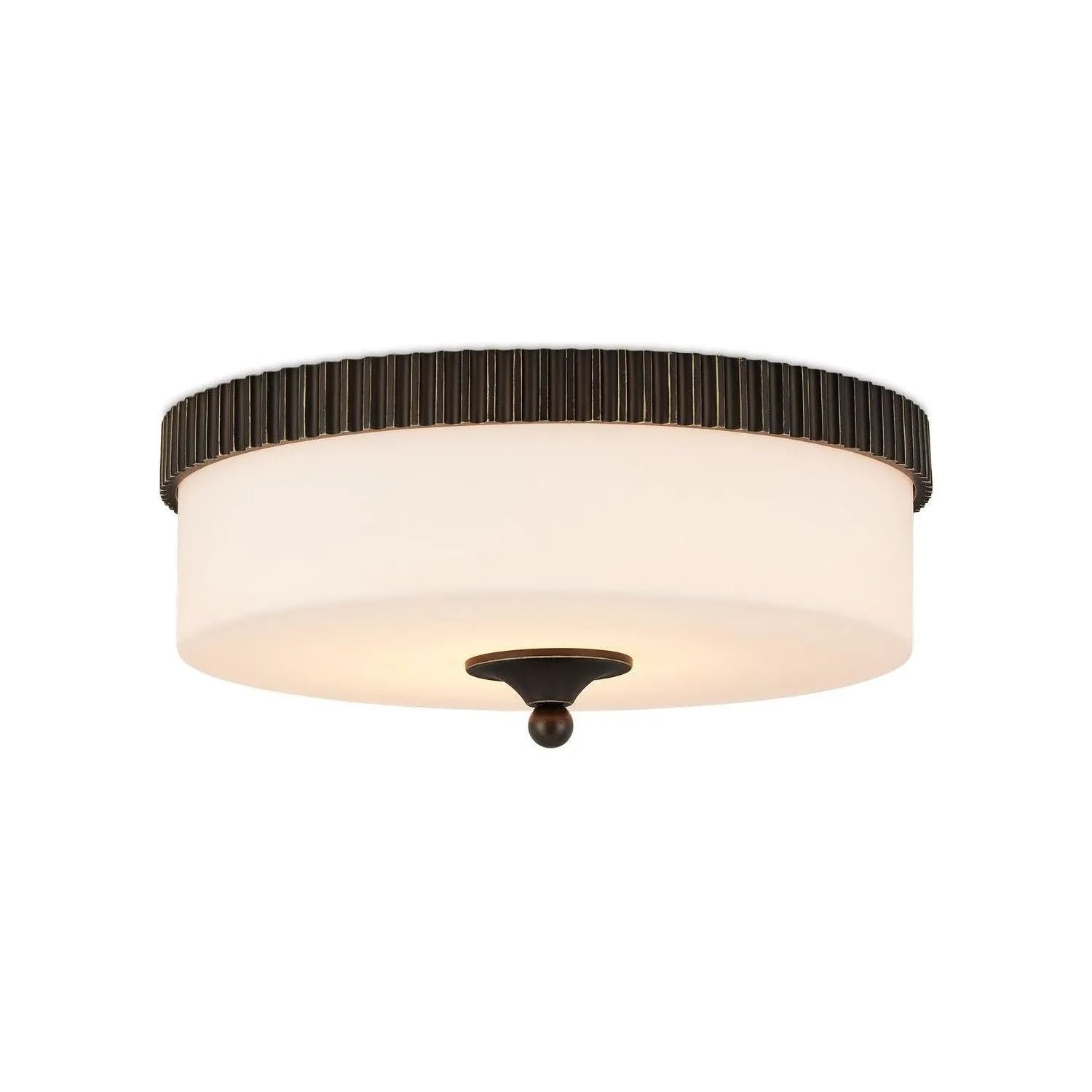 Currey and Company - 9999-0073 - One Light Flush Mount - Bryce - Oil Rubbed Bronze/White