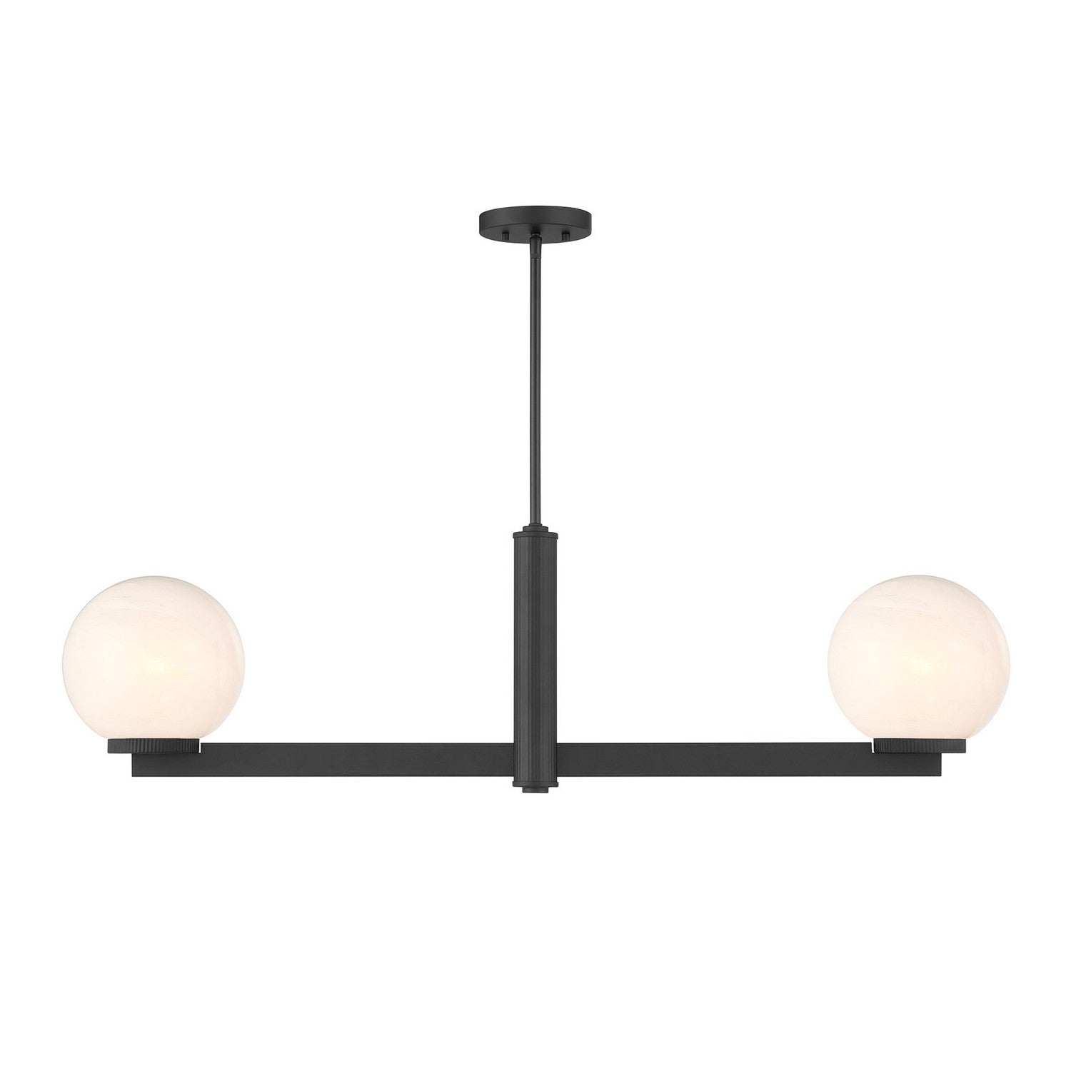 Meridian M100124MBK Two Light Linear Chandelier in Matte Black