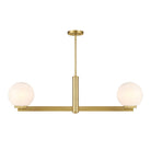 Meridian M100124NB Two Light Linear Chandelier in Natural Brass