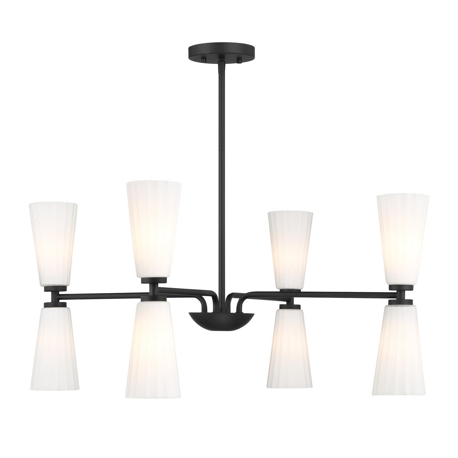 Meridian M100126MBK Eight Light Chandelier in Matte Black