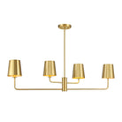 Meridian M100127NB Four Light Linear Chandelier in Natural Brass