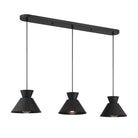 Meridian M100134MBK Three Light Linear Chandelier in Matte Black