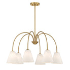 Meridian M100138NB Six Light Chandelier in Natural Brass