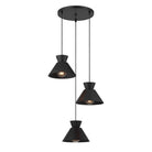 Meridian M100139MBK Three Light Chandelier in Matte Black