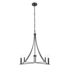 Meridian M100141MBK Four Light Chandelier in Matte Black
