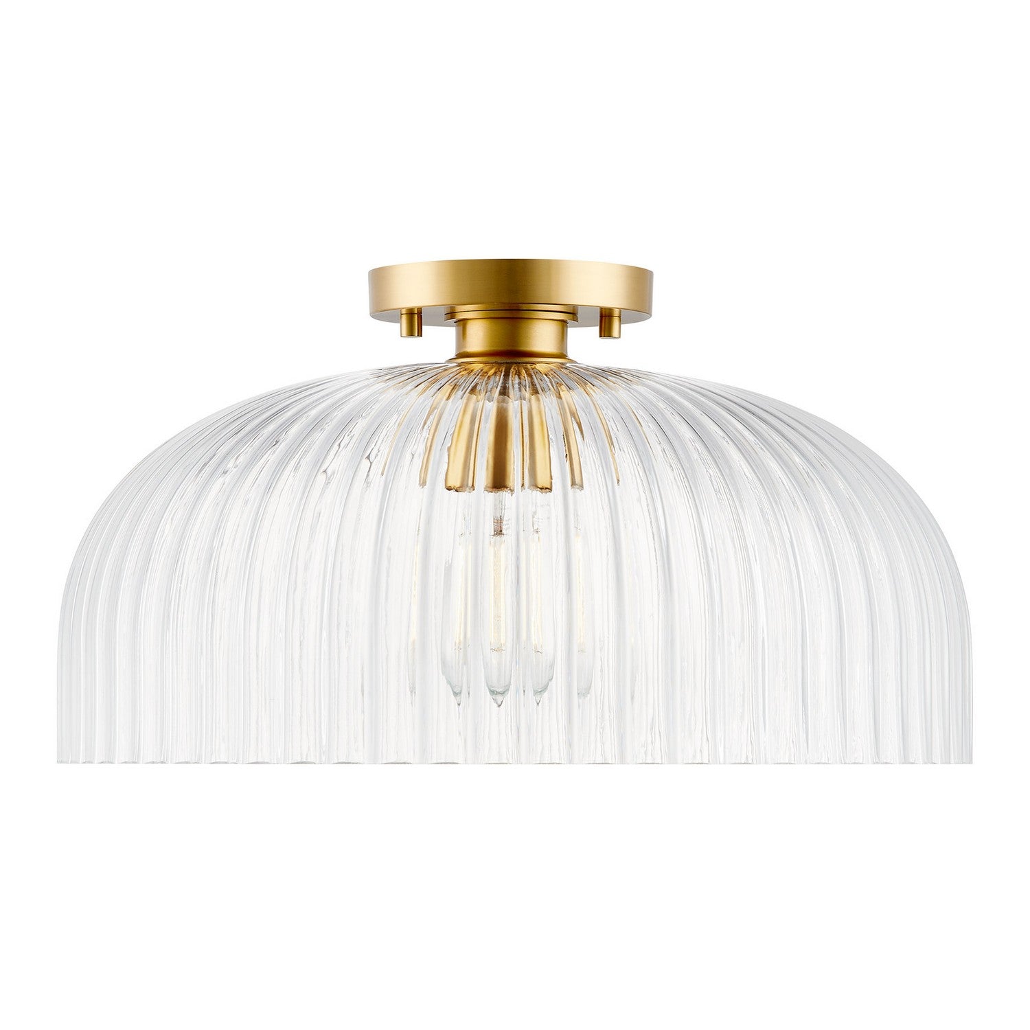Meridian M60080NB One Light Semi-Flush Mount in Natural Brass