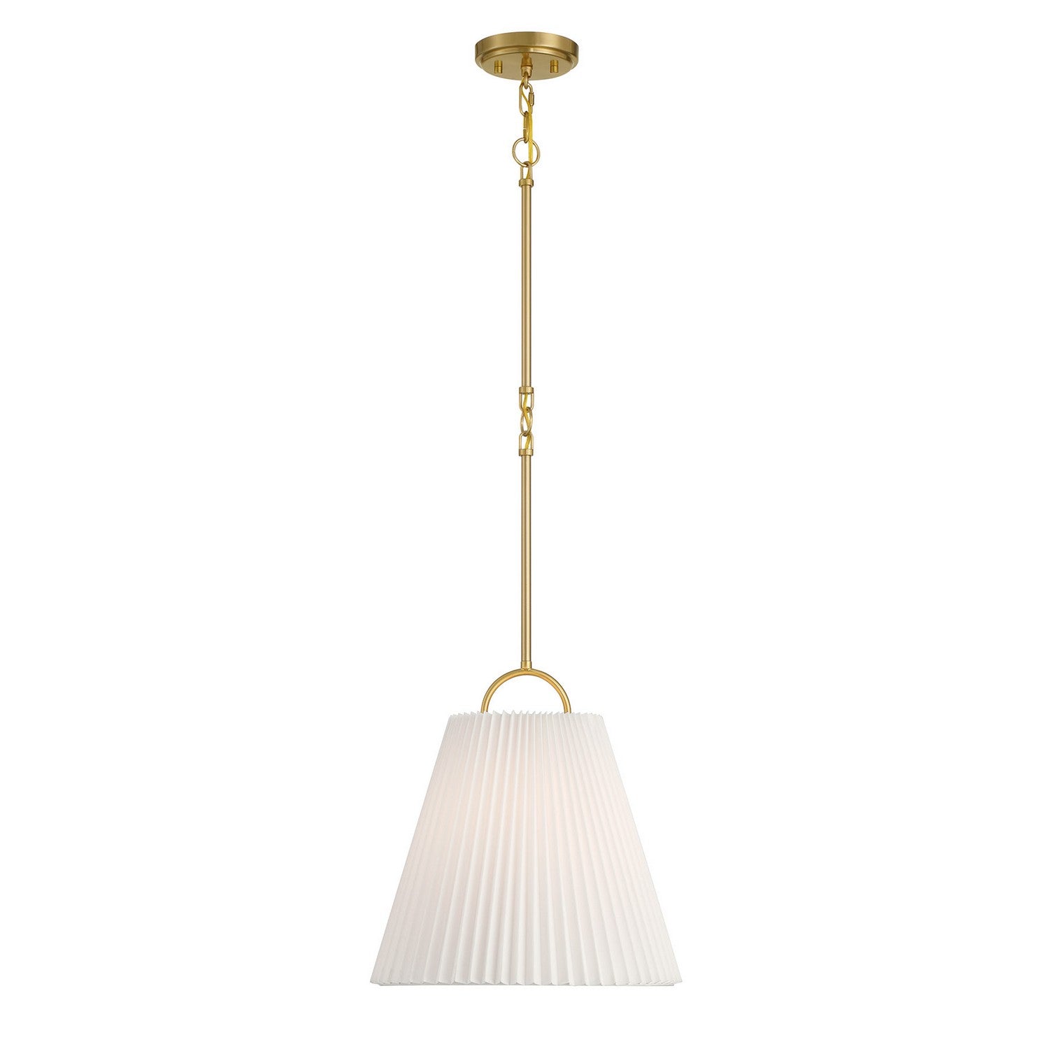 Meridian M7045NB One Light Pendant in Natural Brass
