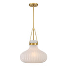 Meridian M7046NB One Light Pendant in Natural Brass