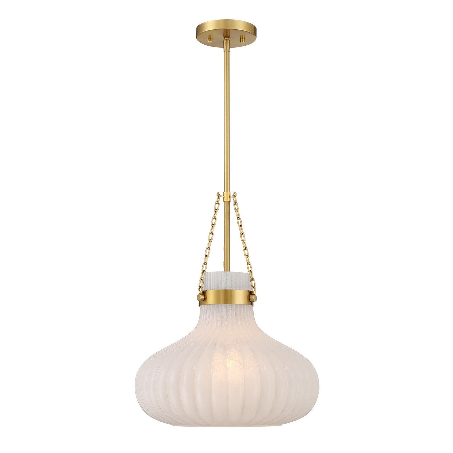 Meridian M7046NB One Light Pendant in Natural Brass