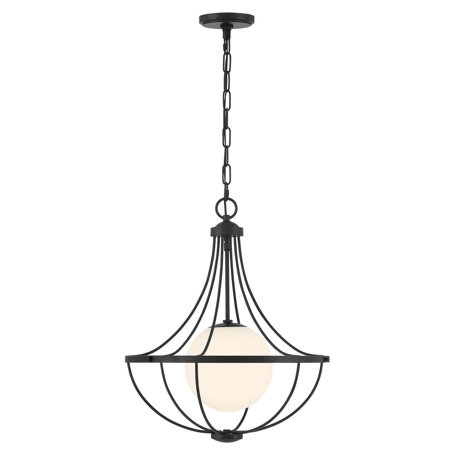 Meridian M7047MBK One Light Pendant in Matte Black