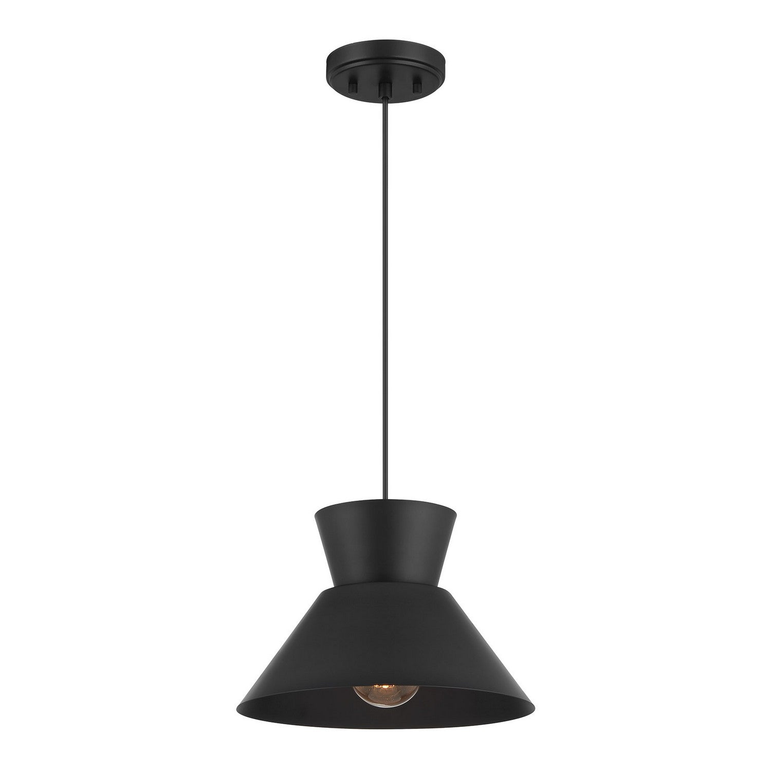 Meridian M7049MBK One Light Pendant in Matte Black