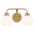 Meridian M80080NB Two Light Bathroom Vanity in Natural Brass