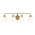 Meridian M80082NB Four Light Bathroom Vanity in Natural Brass