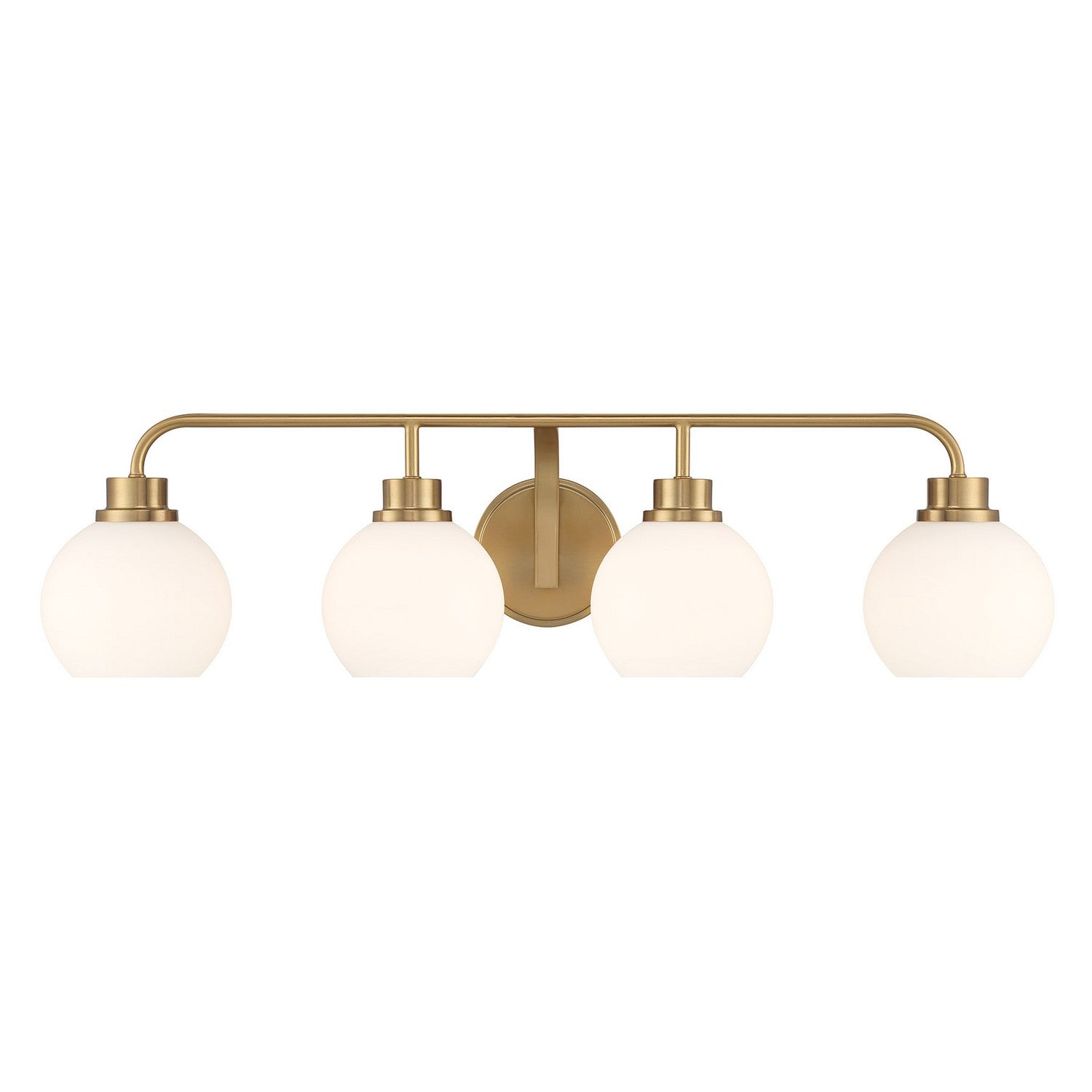 Meridian M80082NB Four Light Bathroom Vanity in Natural Brass