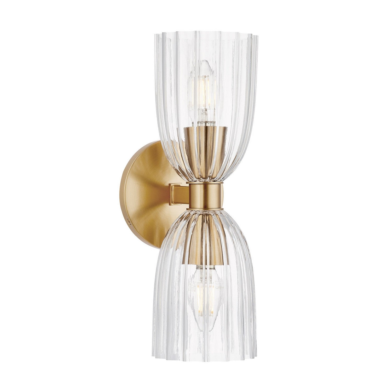 Meridian M90121NB Two Light Wall Sconce in Natural Brass